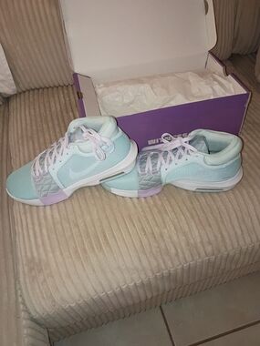 Nike LeBron Light Aqua & Pastel Purple Athletic Sneakers